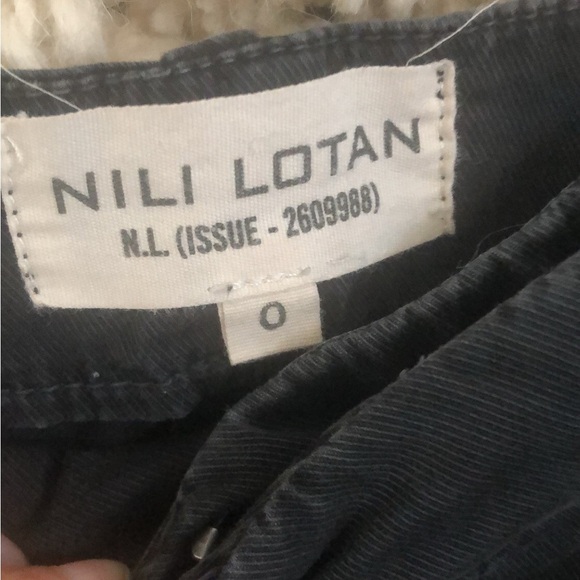 Nili Lotan Tel Aviv Cropped Cotton Ankle Pant Trouser Carbon Grey Size 0 - Picture 4 of 7